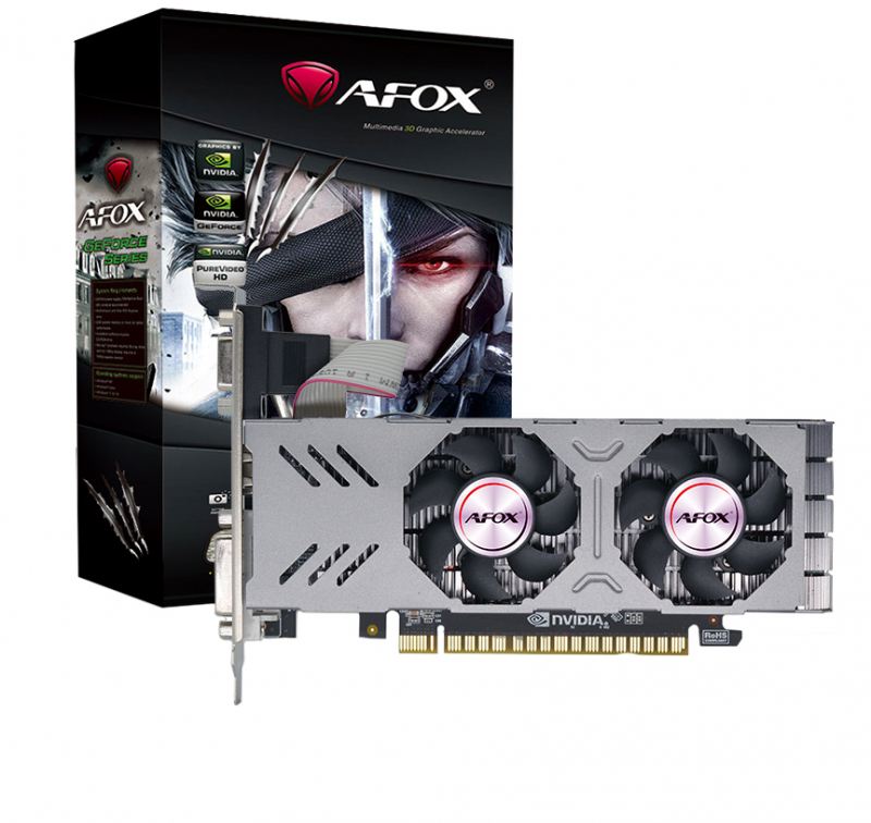 Видеокарта AFOX NVIDIA GeForce GTX 750 LP, 4Gb DDR5, 128bit, PCI-E, VGA, DVI, HDMI, Retail (AF750-4096D5L4-V2) - фото 1