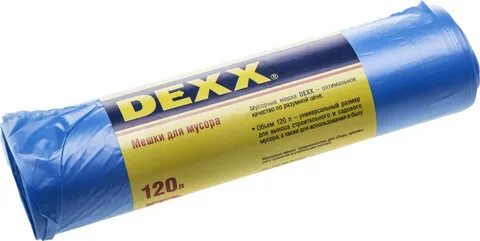 

Мешки для мусора DEXX, 120л, 10шт, голубой (39150-120)