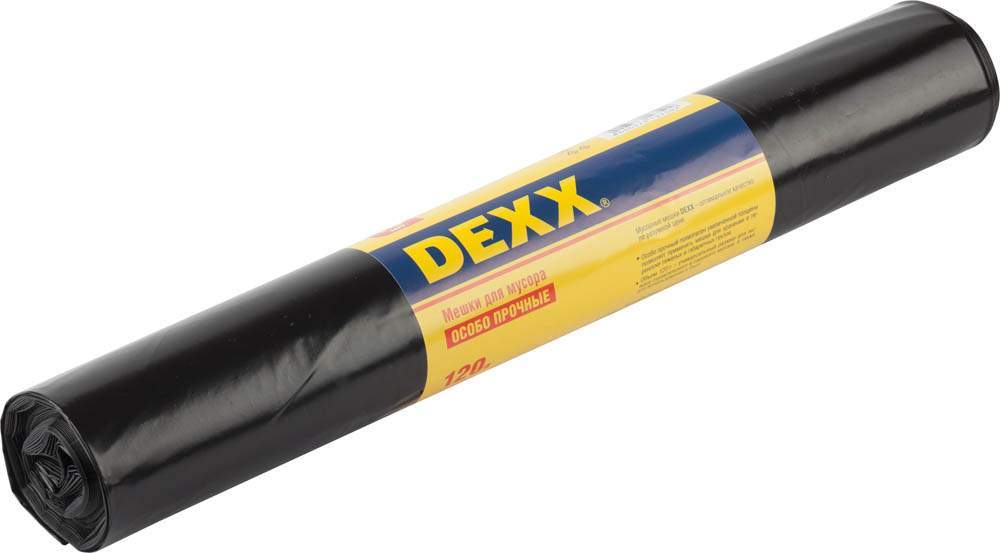 

Мешки для мусора DEXX, 120л, 10шт, черный (39151-120)
