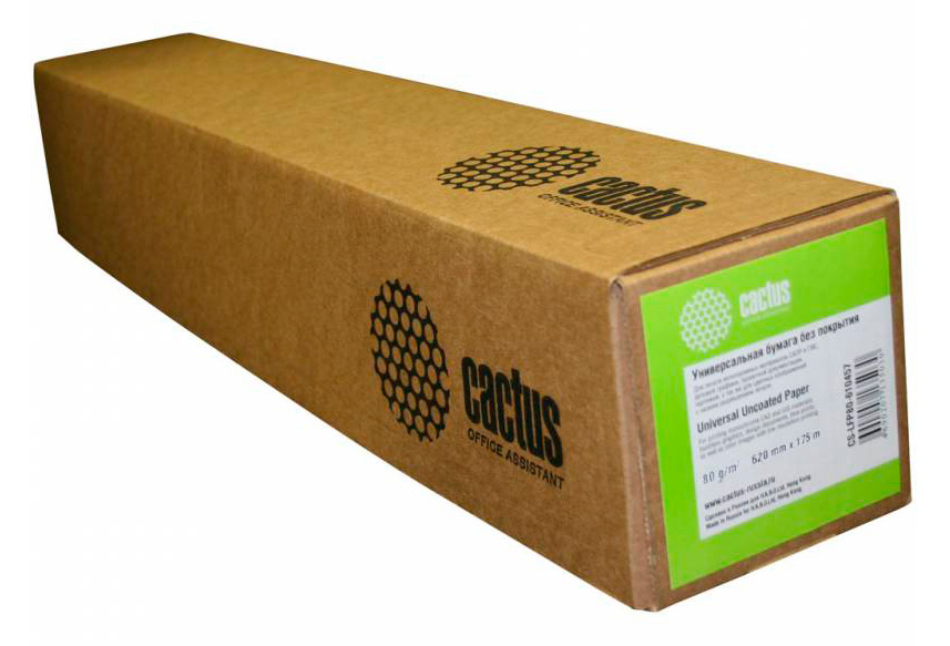 Бумага рулон 84.1 см x 175 м, Cactus Universal Uncoated Paper CS-LFP80-841175
