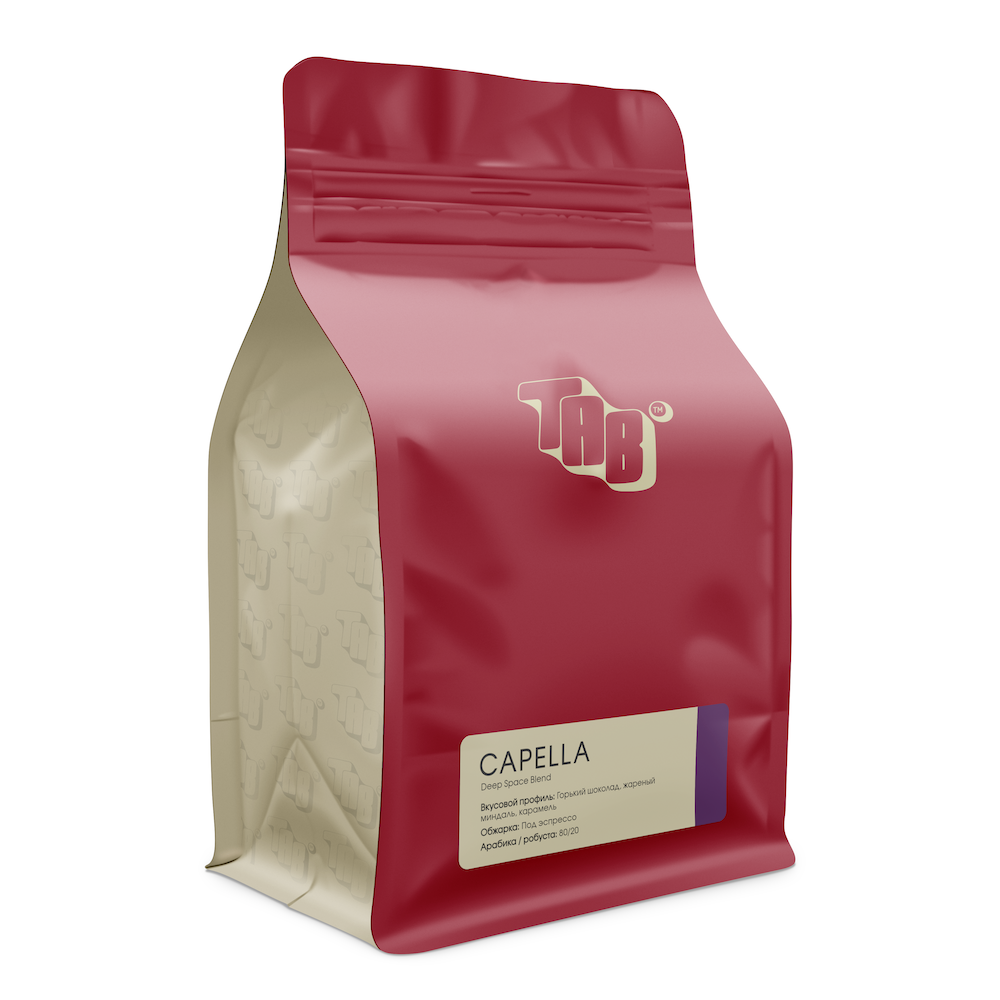 Кофе в зернах Tab Capella, бленд, 1 кг, арабика 80 %, обжарка для эспрессо