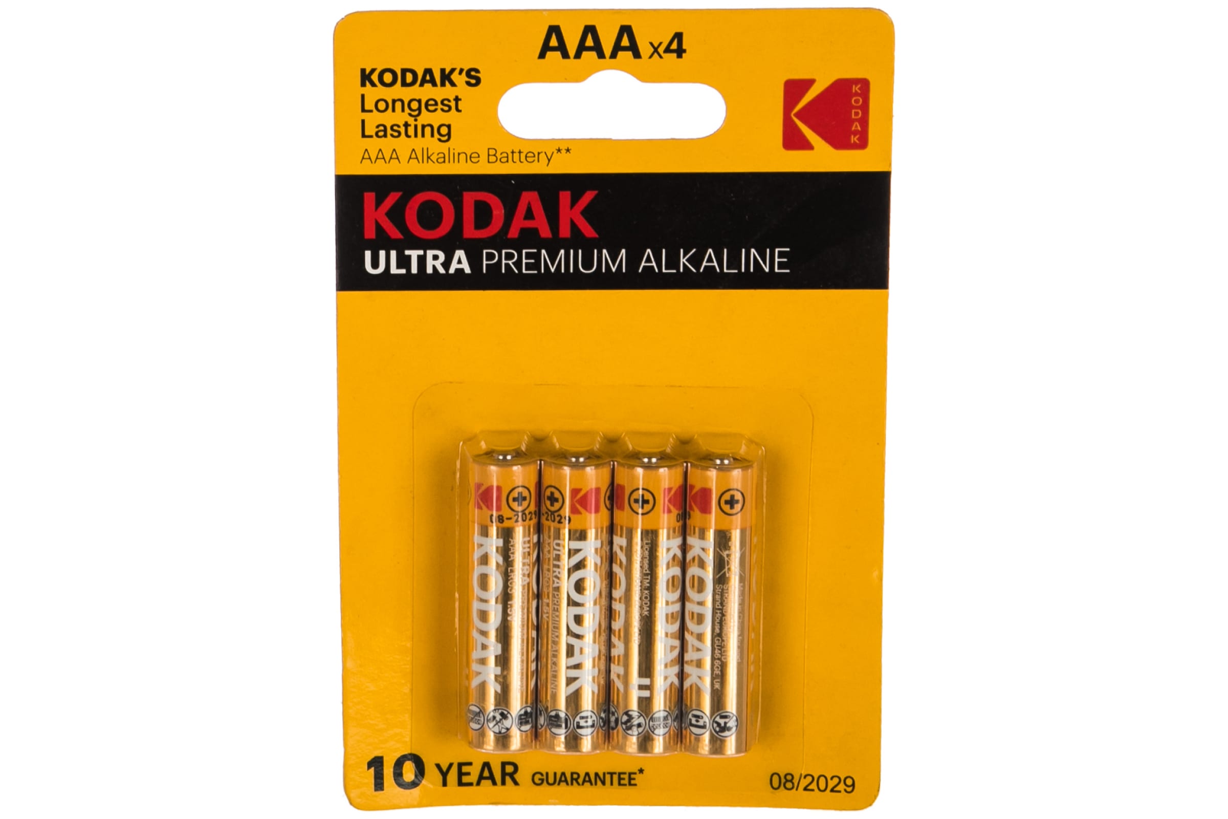 Батарейка Kodak ULTRA PREMIUM, AAA (LR03/24А), 1.5V, 4 шт
