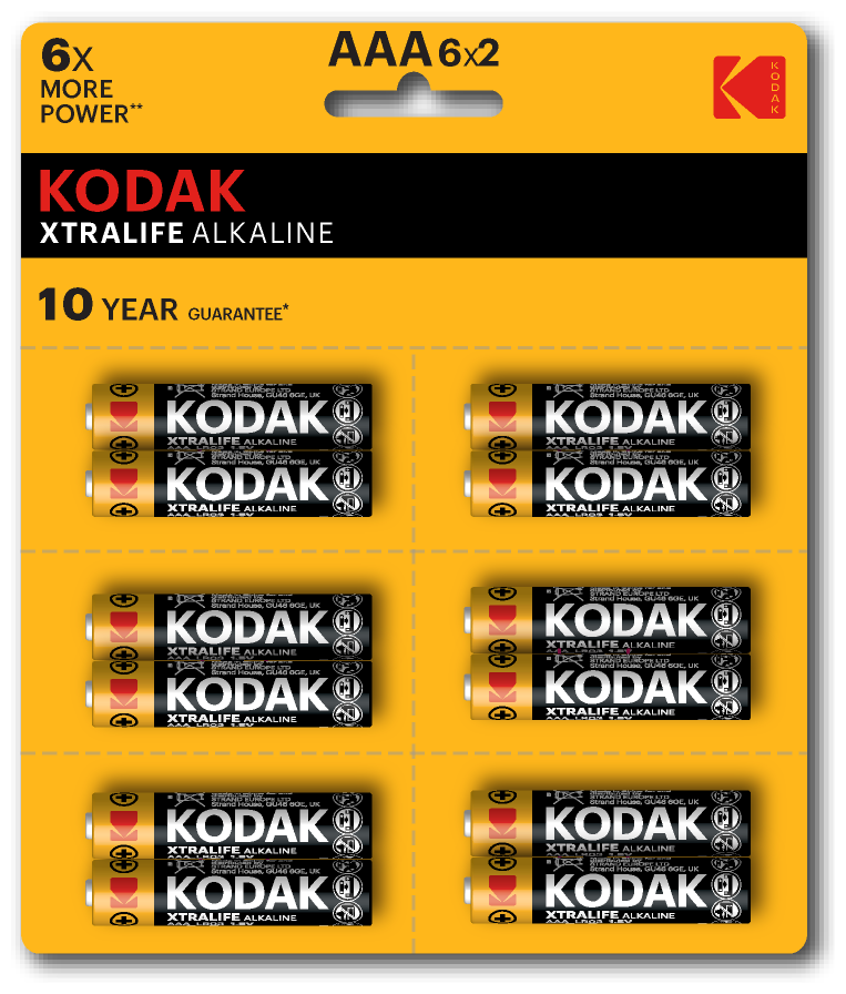 Батарейка Kodak Xtralife, AAA (LR03/24А), 1.5V, 12 шт