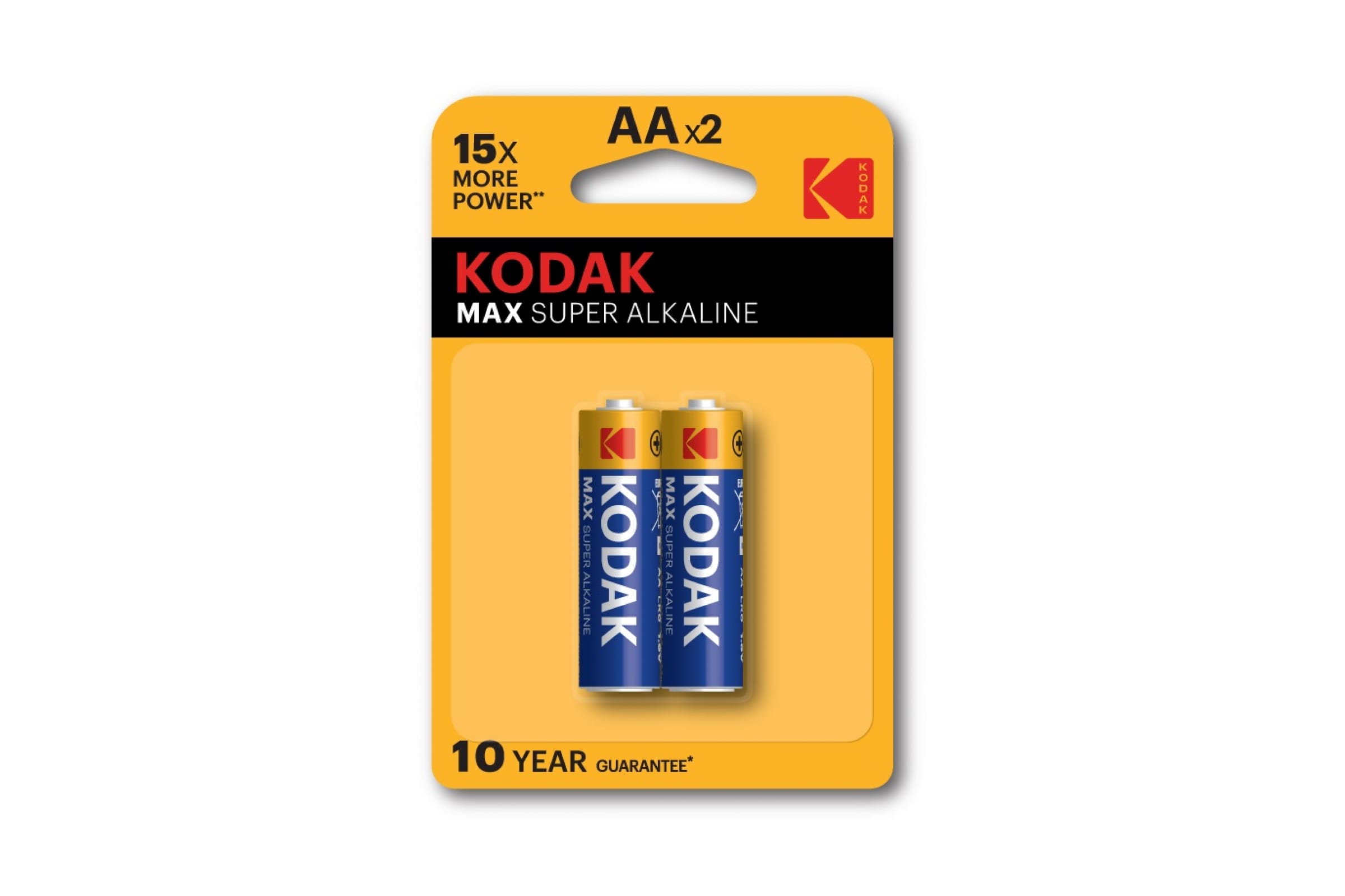Батарейка Kodak МАХ, AA (LR06/15А), 1.5V, 2 шт