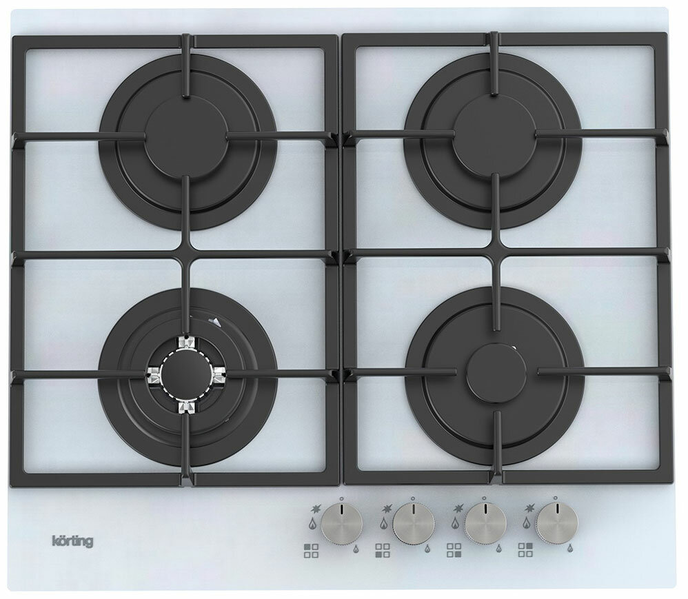 

Газовая варочная панель Korting HGG 6722 CTW, 4 конфорки, белая (HGG 6722 CTW), HGG 6722 CTW