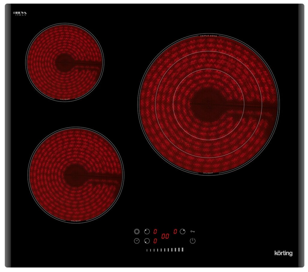 

Электрическая варочная панель Korting HK 6351 B3, 3 конфорки, черный (HK 6351 B3), Черная, HK 6351 B3