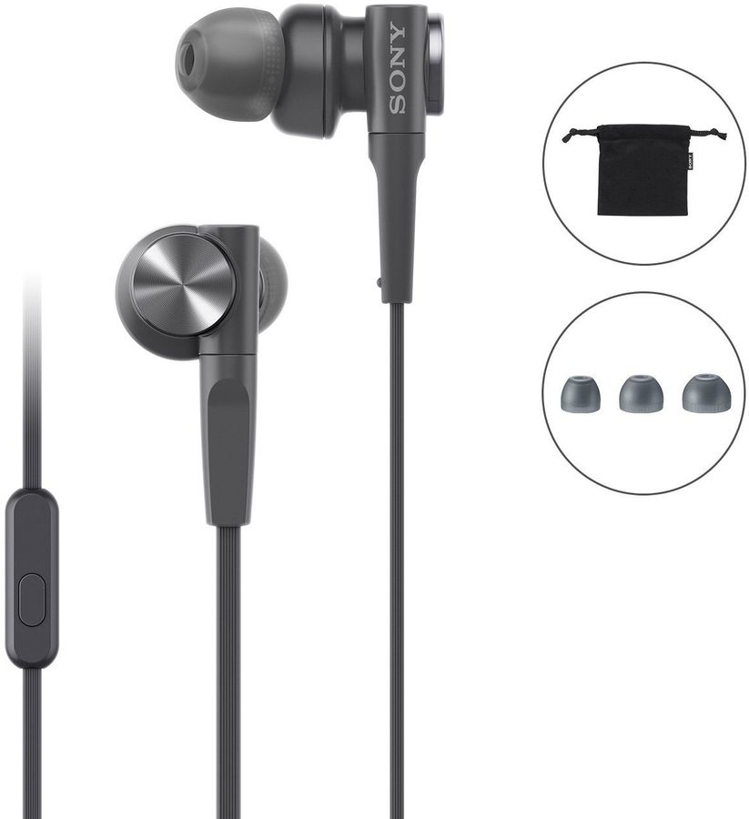 

Проводная гарнитура Sony MDR-XB55AP, Jack 3.5mm, черный (MDRXB55APB.E), MDR-XB55AP