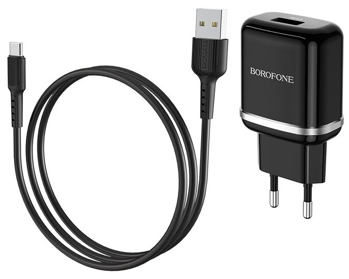 

Сетевое зарядное устройство Borofone BA36A 15W, 1USB, Quick Charge, 3A, черный, BA36A