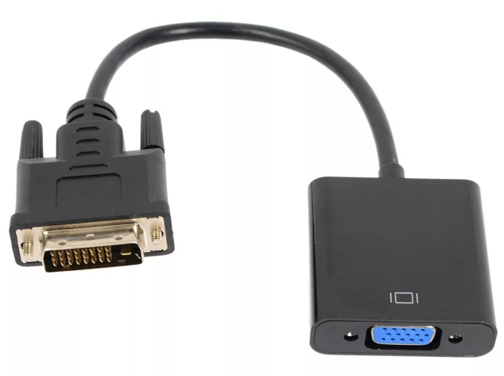 Кабель-переходник (адаптер) DVI-D(M)-VGA(15F), 25 см, BaseTech