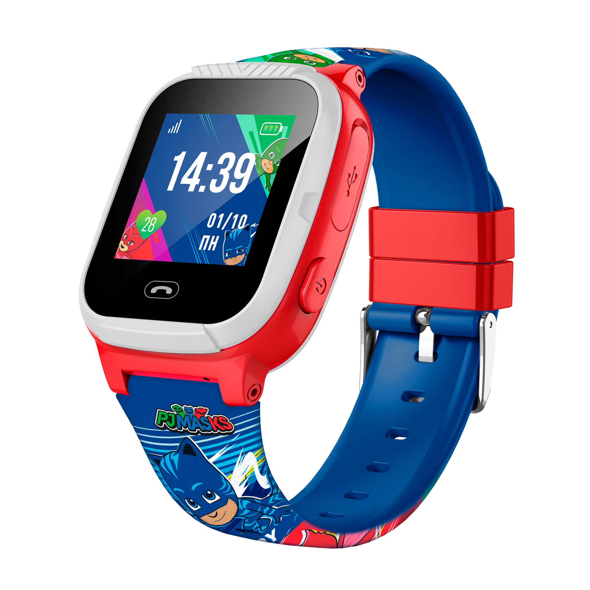 

Умные часы детские Jet Kid PJ Masks, 1.2" TFT, красный/синий (4607811646715), PJ Masks