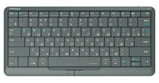 

Клавиатура проводное/беспроводное Prestigio Click&Touch 2, ножничная, TouchPad, Bluetooth / USB, серый (PSKEY2SGRU), Click&Touch 2
