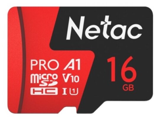 Карта памяти 16Gb microSDHC Netac P500 Extreme Pro Class 10 UHS-I U1 V10 + адаптер