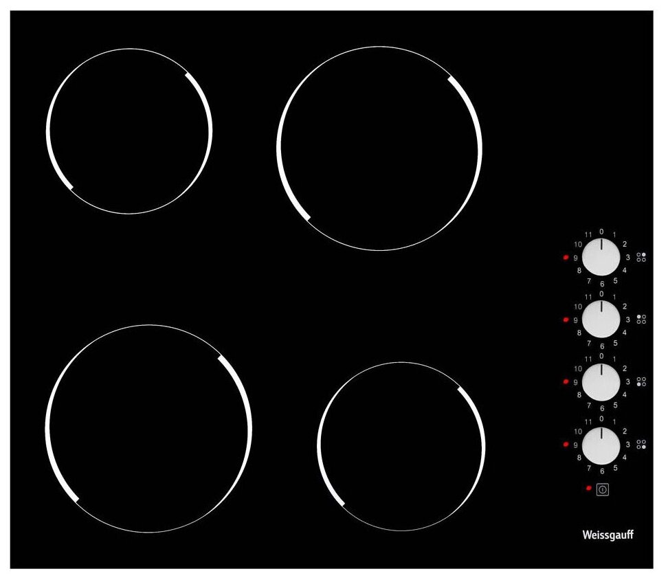 

Электрическая варочная панель Weissgauff HV 640 BK 4 конфорки, черный (410 085), Черная, HV 640 BK