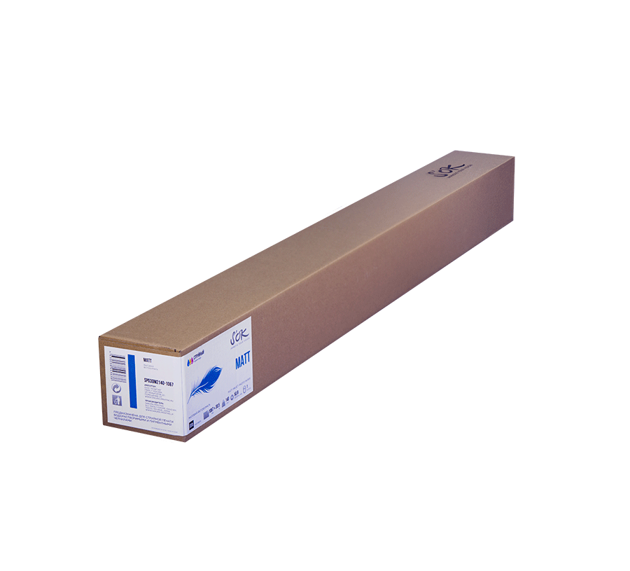 

Бумага рулон 42"(1067мм) x 30.5м, втулка 2" (50.8мм), 140г/м², матовая, S'OK Simple ( SP030M2140-1067)
