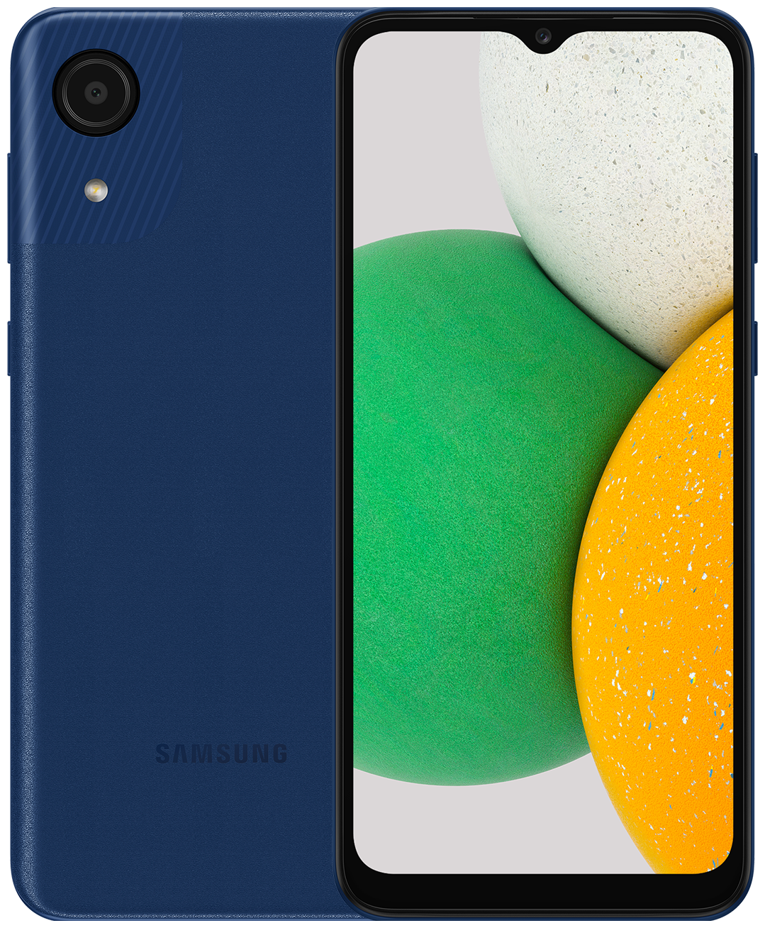 

Смартфон Samsung Galaxy A03 Core, 6.5" 720x1600 TN, Unisoc SC9863A, 2Gb RAM, 32Gb, 3G/4G, Wi-Fi, BT, Cam, 2-Sim, 5000mAh, Micro-USB, Android 10, синий (SM-A032FZBDSER), Galaxy A03 Core