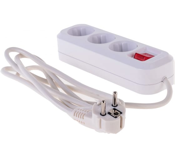 Сетевой удлинитель UNIVersal S-303, 3-розетки, 2м, белый (9634418)