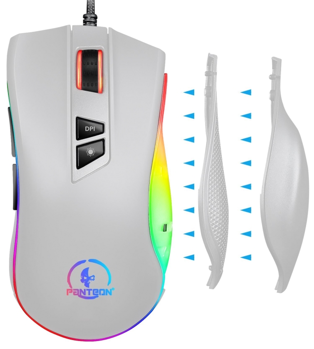 

Мышь проводная Jet.A PANTEON MS70, 7200dpi, оптическая светодиодная, USB, белый (PANTEON MS70 White), PANTEON MS70