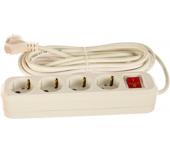 

Сетевой удлинитель UNIVersal S-304, 4-розетки, 7м, белый (9631992), S-304