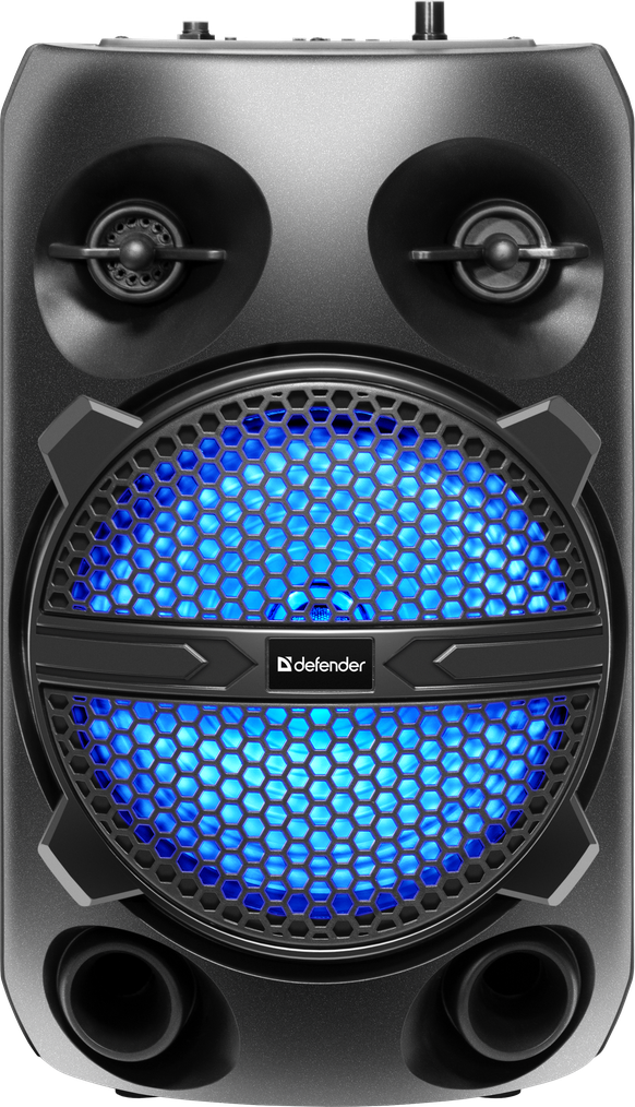 

Портативная акустика Defender Boomer 15, 15 Вт, FM, AUX, USB, microSD, Bluetooth, подсветка, черный (65015), Boomer 15
