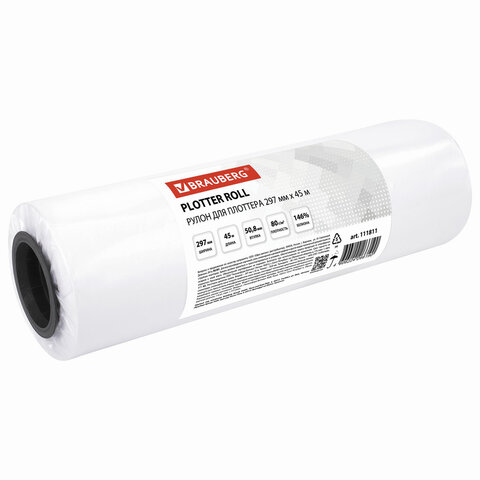Бумага рулон 29.7 смx45 м, BRAUBERG