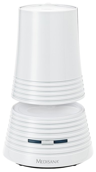 

Увлажнитель воздуха ультразвуковой 0.9л., до 8 м², 60 мл/ч, ароматизация, белый, Medisana AH662 (60077), AH662