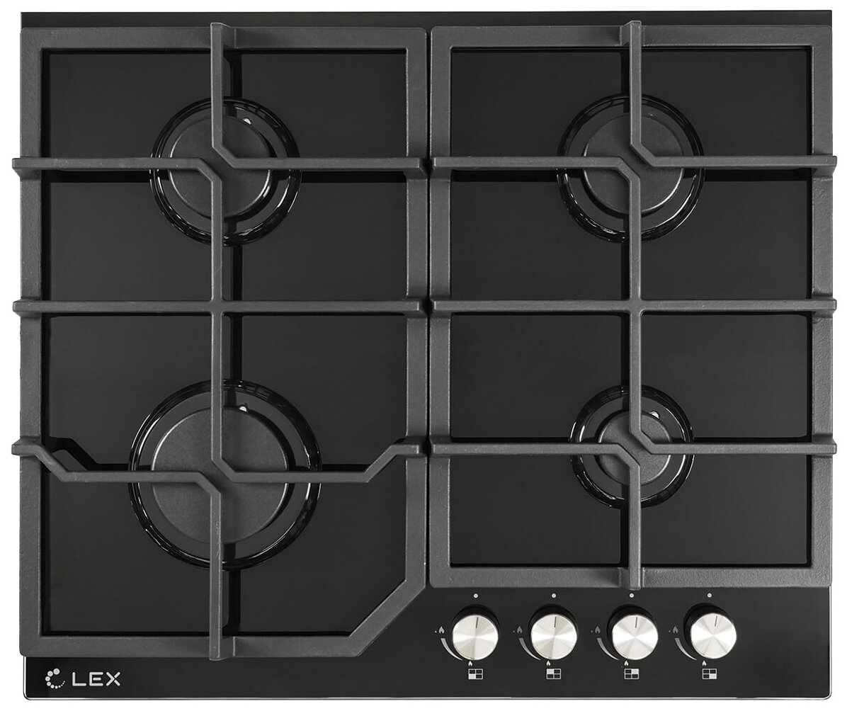 

Газовая варочная панель Lex GVG 642 BL, 4 конфорки, черный (CHAO000318), Черная, GVG 642 BL