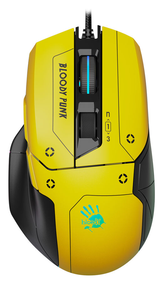 

Мышь проводная A4Tech Bloody W70 Max Punk, 10000dpi, оптическая светодиодная, USB, желтый (W70 MAX PUNK), Bloody W70 Max Punk