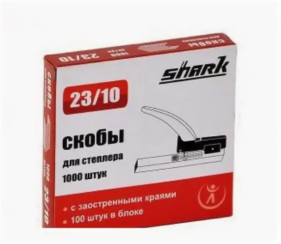 

Скобы для степлера Shark 23/10 (1уп.-1000шт.), 23/10, 1000 шт. (5760), (1уп.-1000шт.)