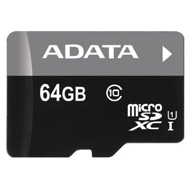 Карта памяти microSDXC ADATA 64Gb Class 10 UHS-I U1 (AUSDX64GUICL10-RA1)