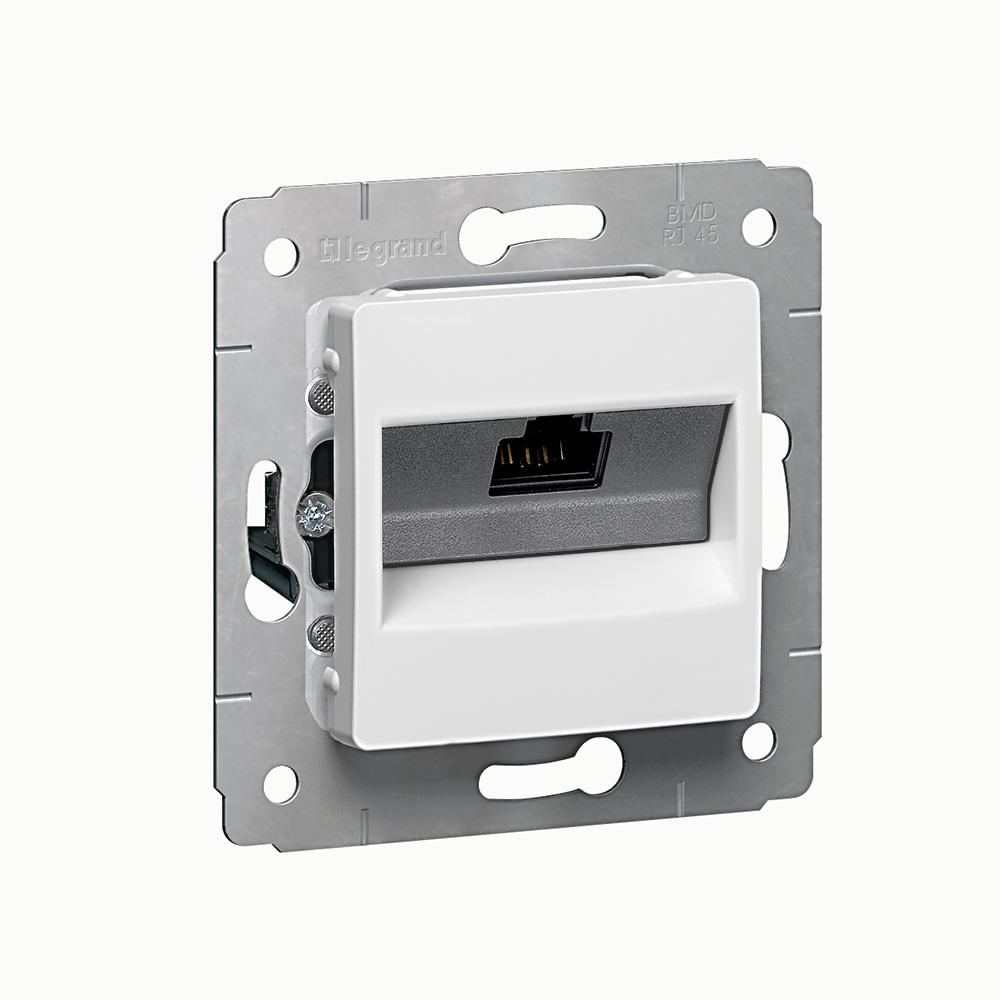 

Розетка RJ-45 скрытый монтаж категория 6, механизм без рамки, белый, Legrand CARIVA (773641 )
