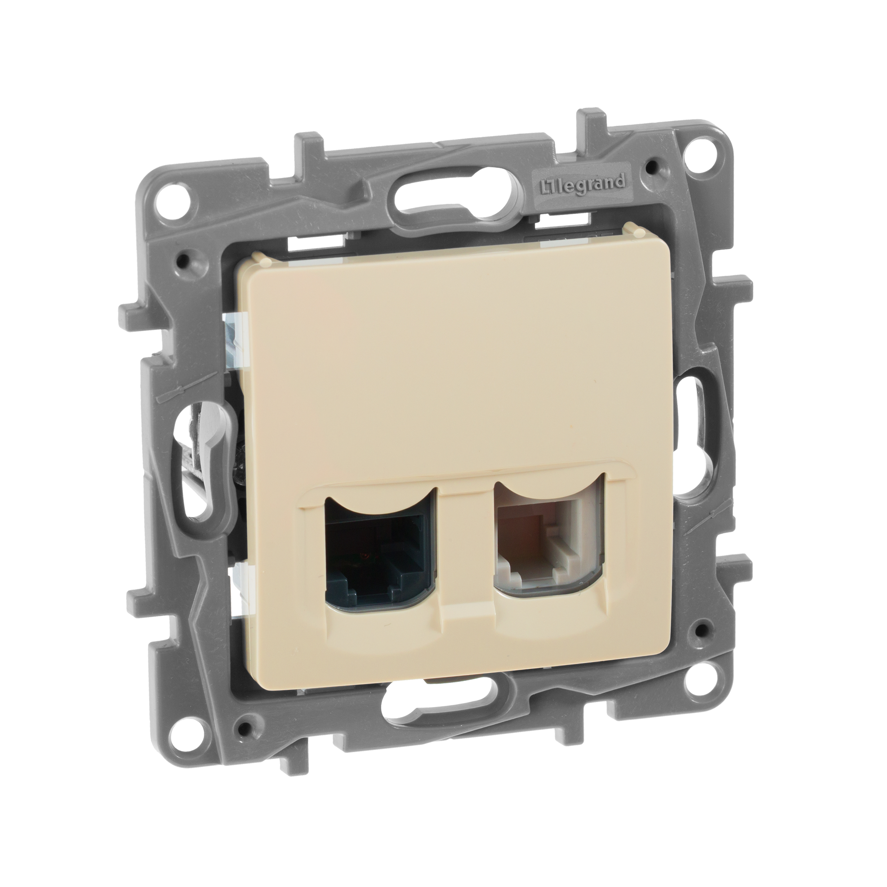 

Розетка RJ-45+RJ-11 скрытый монтаж категория 5, механизм без рамки, слоновая кость, Legrand Etika (672352)