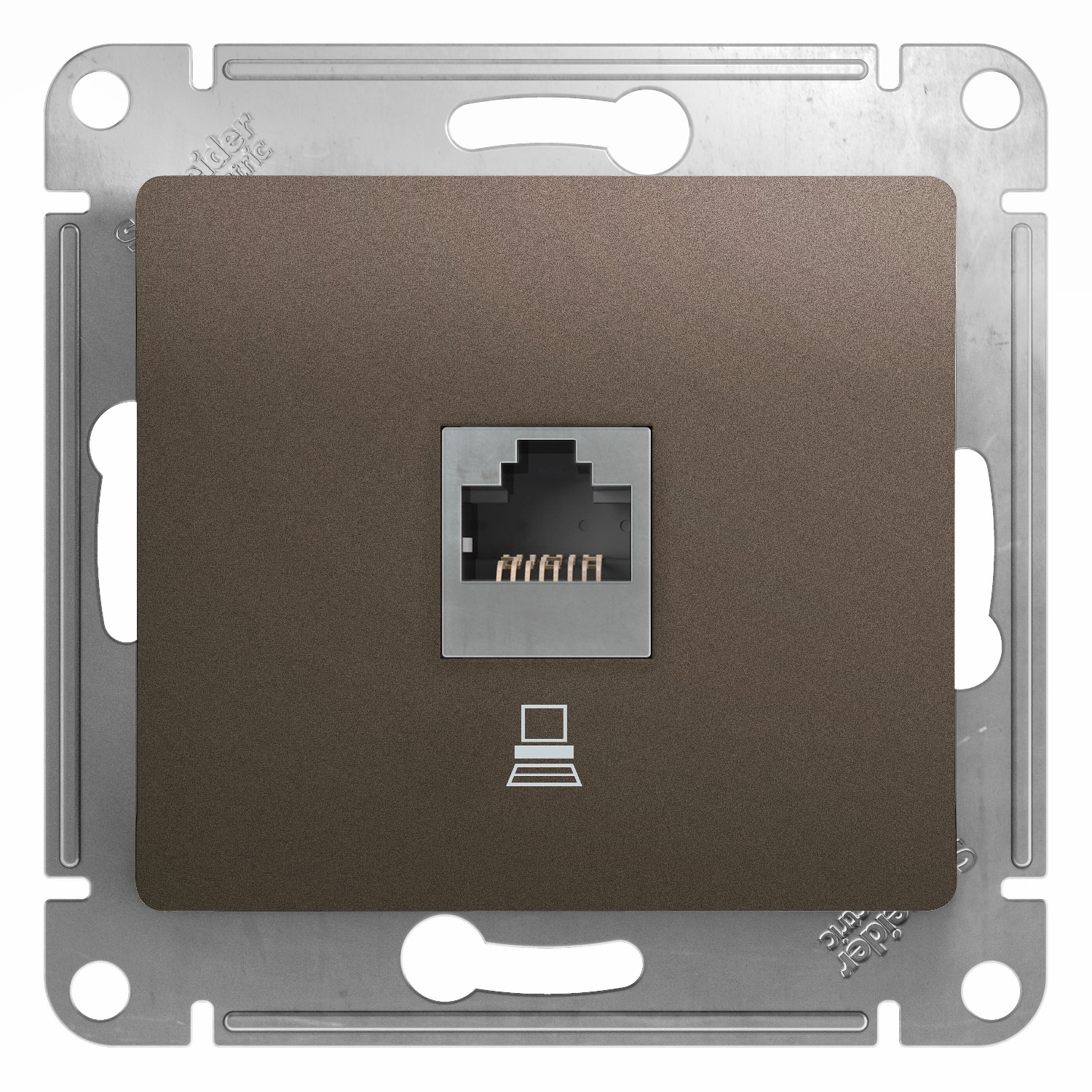 

Розетка RJ-45 скрытый монтаж категория 5e, UTP, шоколад, Schneider Electric GLOSSA (GSL000881K)
