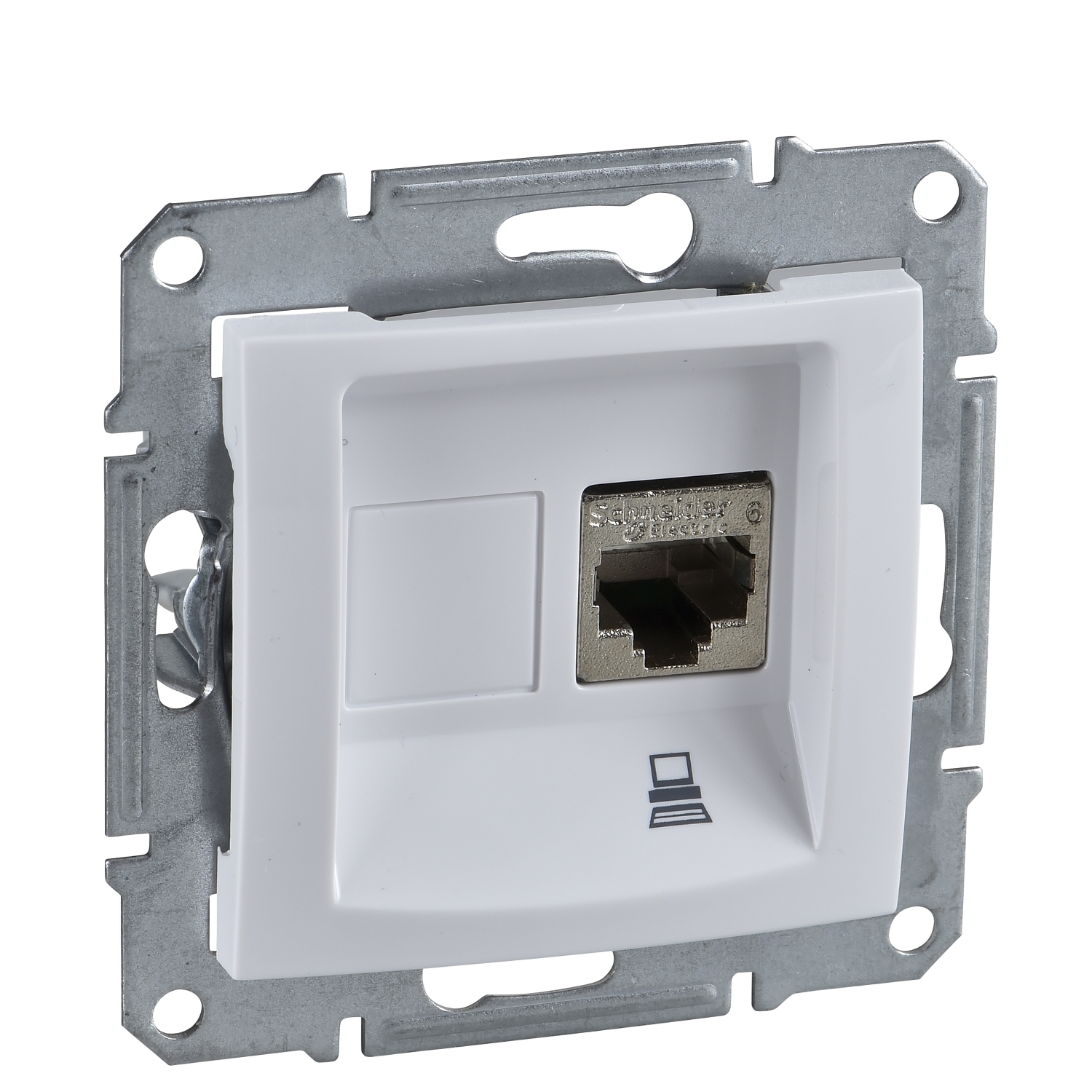 

Розетка RJ-45 скрытый монтаж категория 5e, механизм без рамки, белый, Schneider Electric Sedna (SDN4300121)