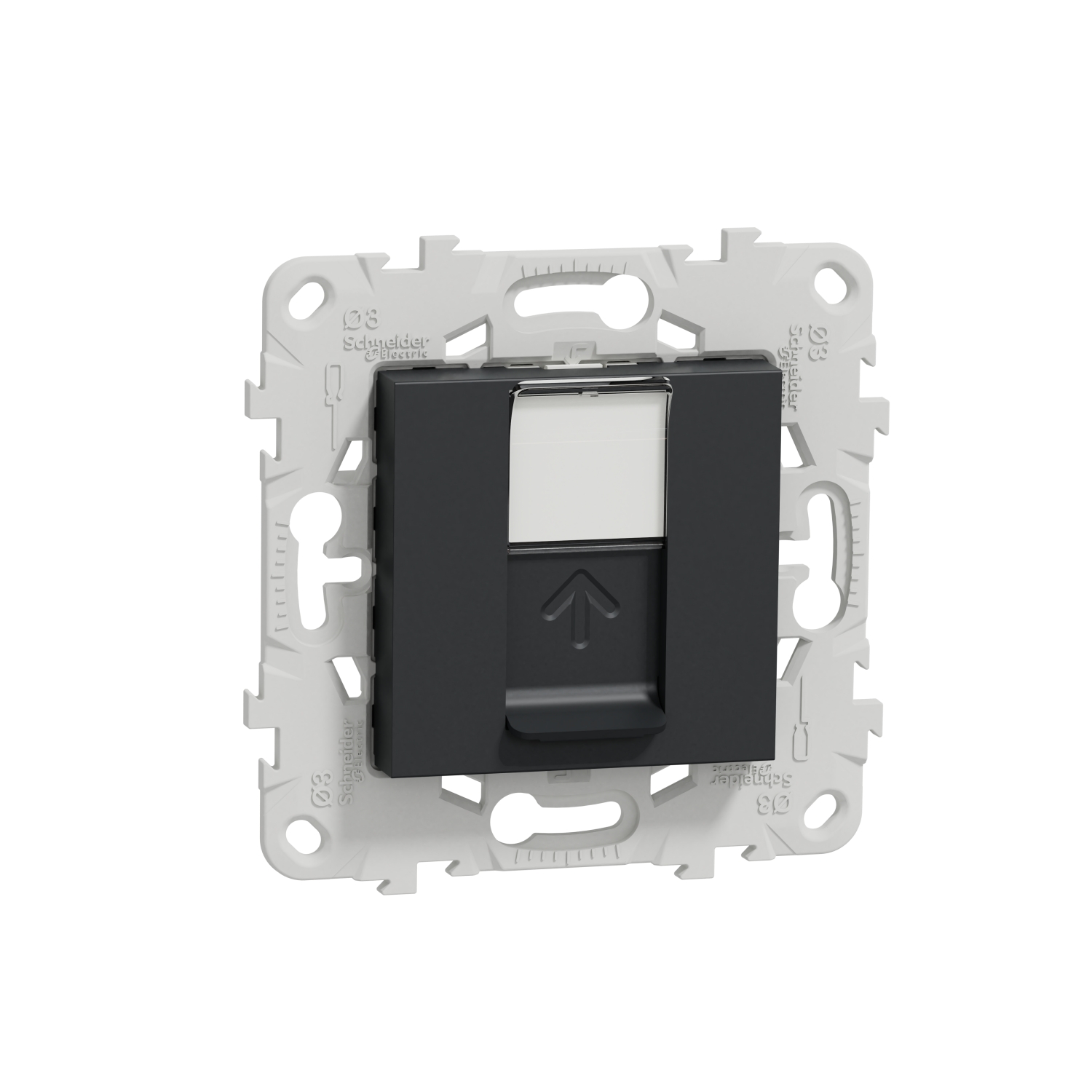 

Розетка RJ-45 скрытый монтаж категория 5e, механизм без рамки, антрацит, Schneider Electric Unica (NU541154)