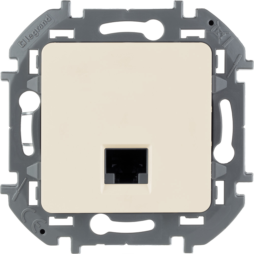 

Розетка RJ-45 скрытый монтаж категория 6, механизм без рамки, слоновая кость, Legrand Inspiria (673831)