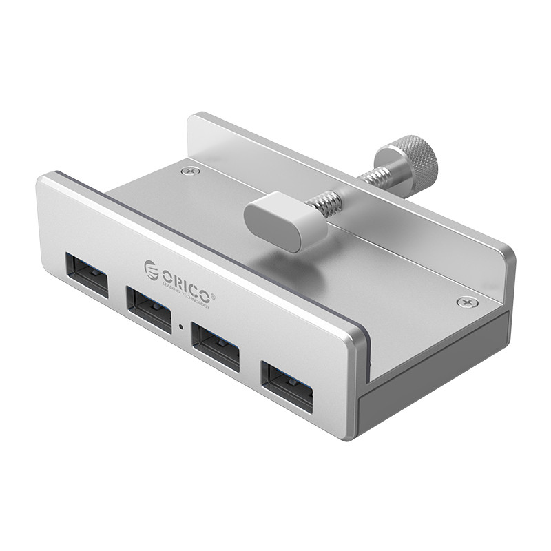 Концентратор Orico MH4PU-P, 4xUSB 3.0, серебристый + наличие дополнительного порта питания - Micro-USB (ORICO MH4PU-P-SV)