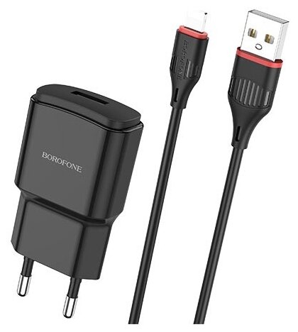 

Сетевое зарядное устройство Borofone BA48A 12W, 1USB, 2.1A, белый, BA48A