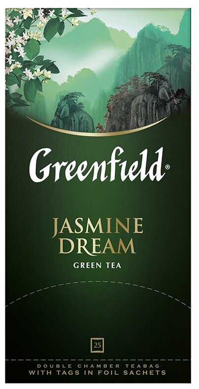 Чай в пакетиках зеленый Greenfield Jasmine Dream 25штx2г жасмин 0373-10 150₽