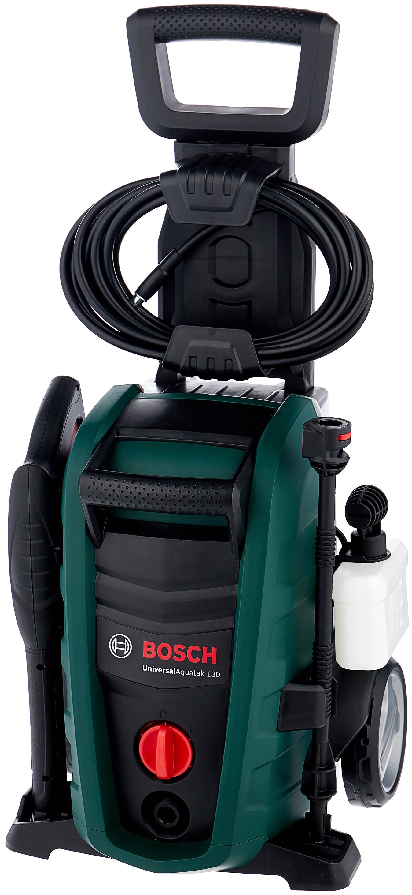 

Мойка высокого давления Bosch UniversalAquatak 125, 130 бар, 380 л/ч, шланг 6м, сетевой шнур - 5м, корпус насоса - металл, забор воды из емкости, 6.8кг (06008A7A00), UniversalAquatak 125