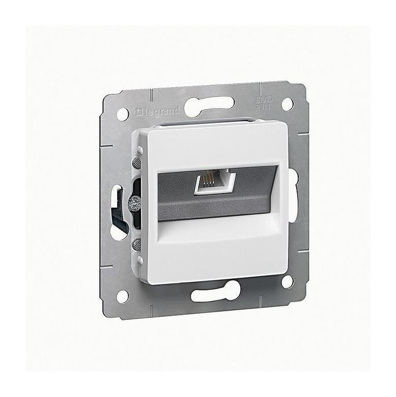 

Розетка RJ11 скрытый монтаж категория 3, механизм без рамки, белый, Legrand (773638)