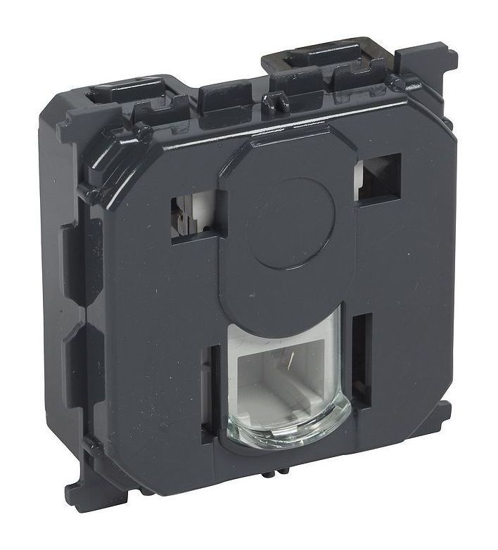 

Розетка RJ11 скрытый монтаж категория 3, механизм без накладки и рамки, черный, Legrand Celiane (067340)