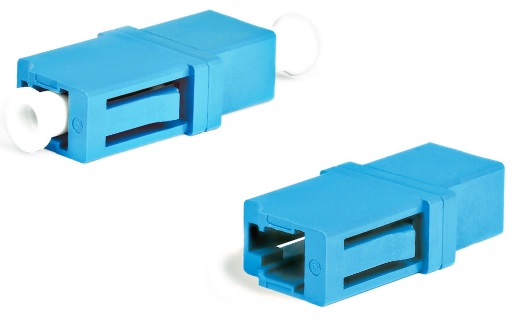 Проходной адаптер Hyperline LC-LC, SM, simplex, корпус пластиковый, синий, белые колпачки(FA-P00Z-LC/LC-N/WH-BL)
