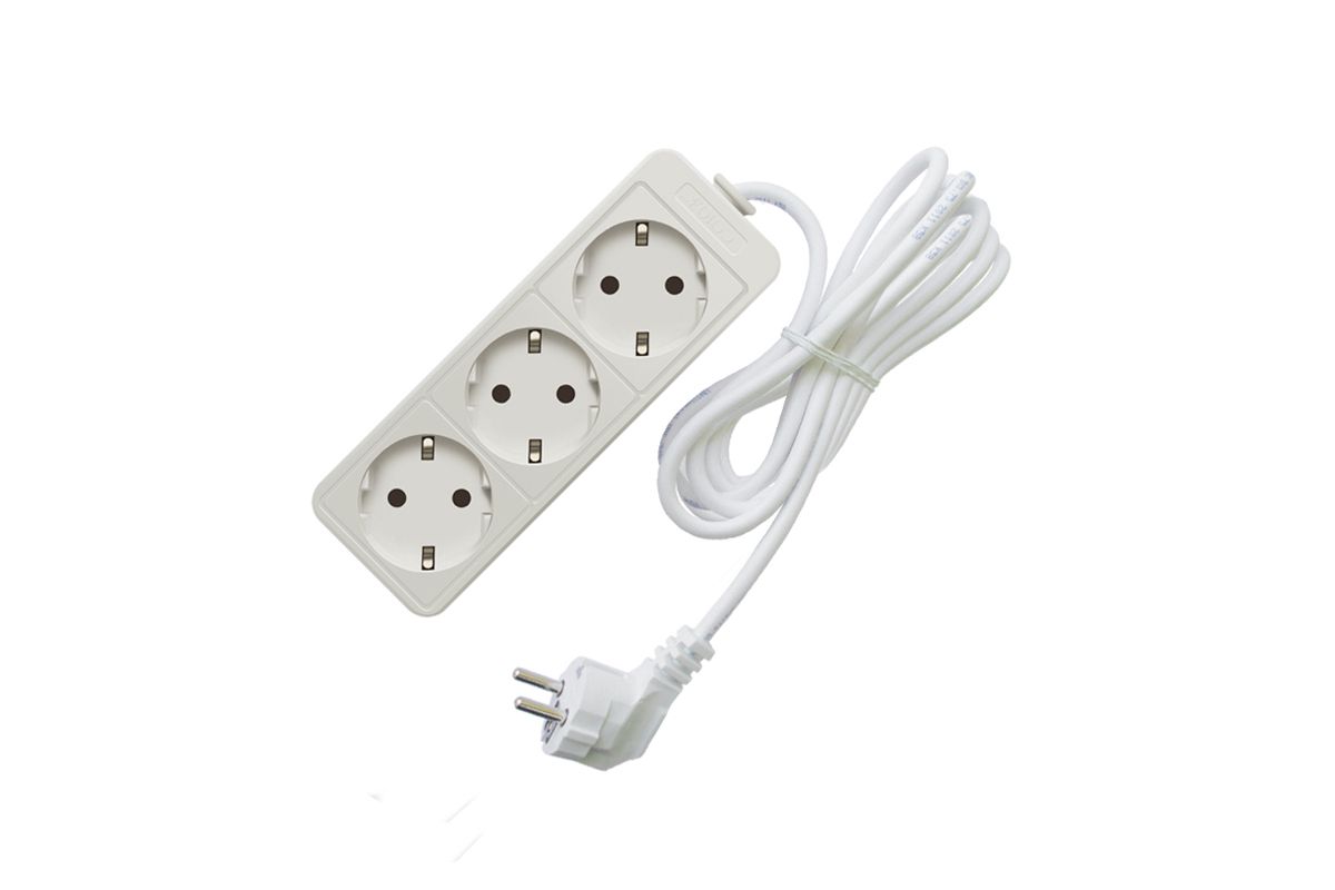 

Удлинитель Союз 481S-9305, 3-розетки, 5м, белый (481S-9305), 481S-9305