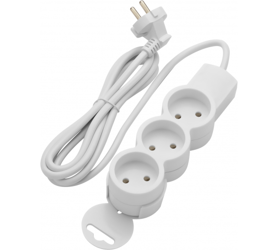 

Удлинитель Duwi 32001 4, 3-розетки, 1.5м, белый (32001 4), 32001 4