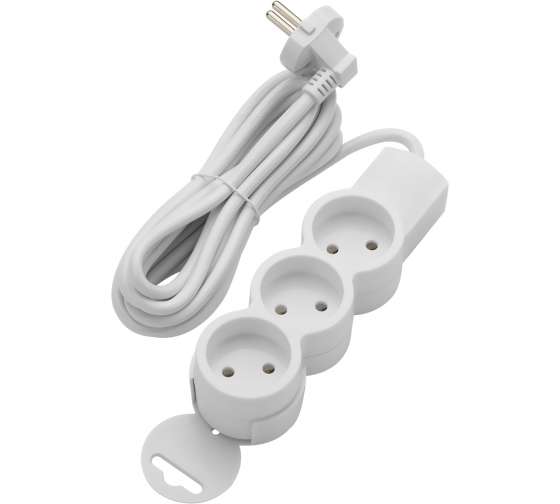 

Удлинитель Duwi 32002 1, 3-розетки, 3м, белый (32002 1), 32002 1