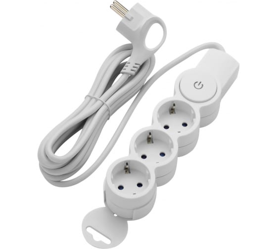 

Удлинитель Duwi 32008 3, 3-розетки, 3м, белый (32008 3), 32008 3