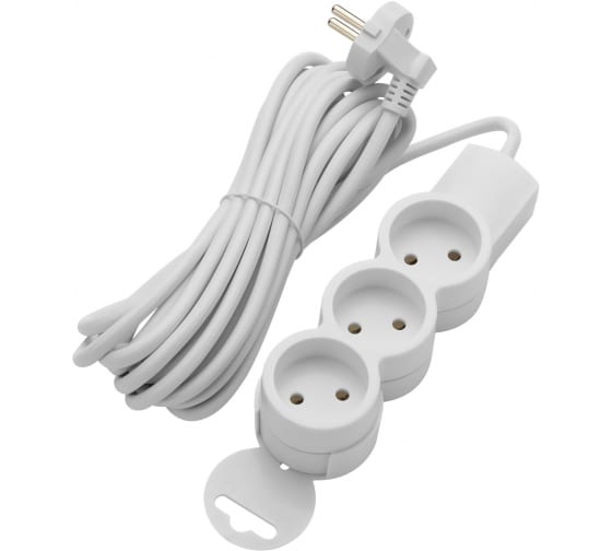 

Удлинитель Duwi 32003 8, 3-розетки, 5м, белый (32003 8), 32003 8