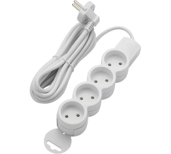 

Удлинитель Duwi 32010 6, 4-розетки, 3м, белый (32010 6), 32010 6