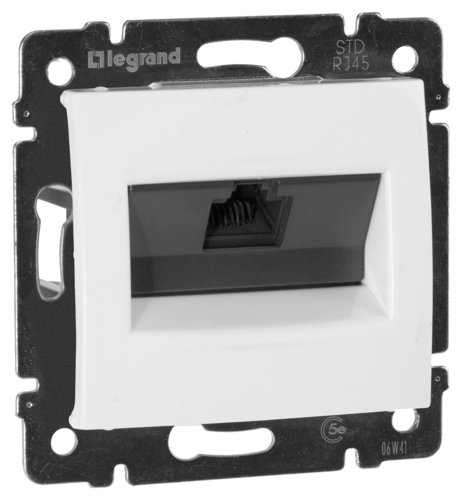 

Розетка RJ-45 скрытый монтаж категория 5, механизм без рамки, белый, Legrand Valena diy (694286)