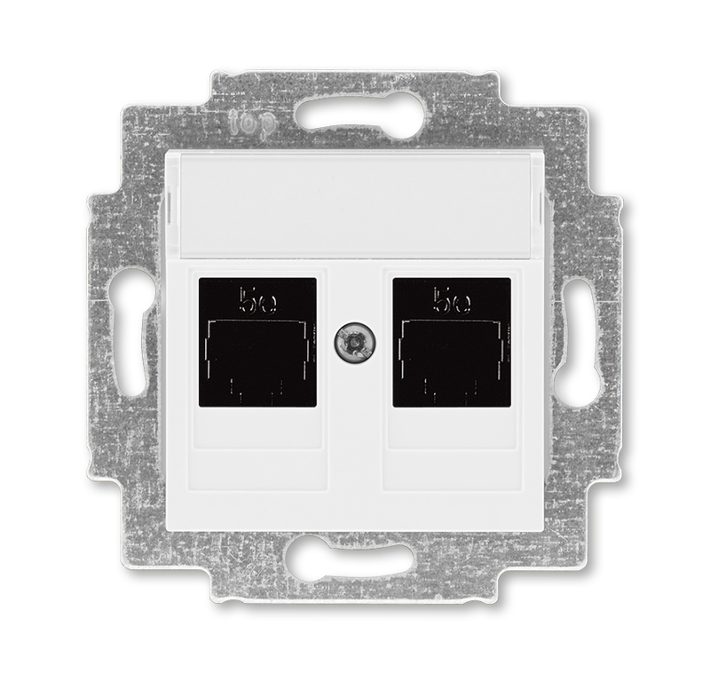 

Розетка RJ-45+RJ-45 скрытый монтаж категория 5e, механизм без рамки, белый, ABB (2CHH295118A6003), 0